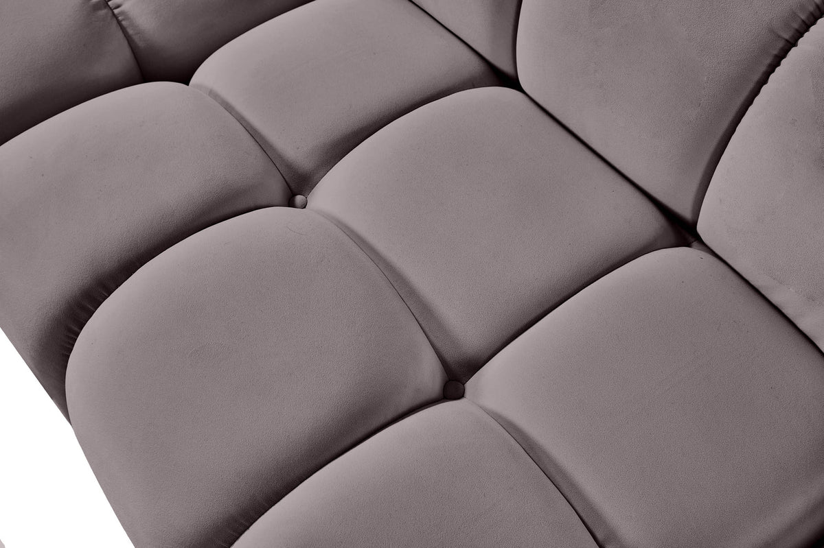Orin Taupe Velvet Performance Fabric Upholstered 2 Piece Modular Sofa