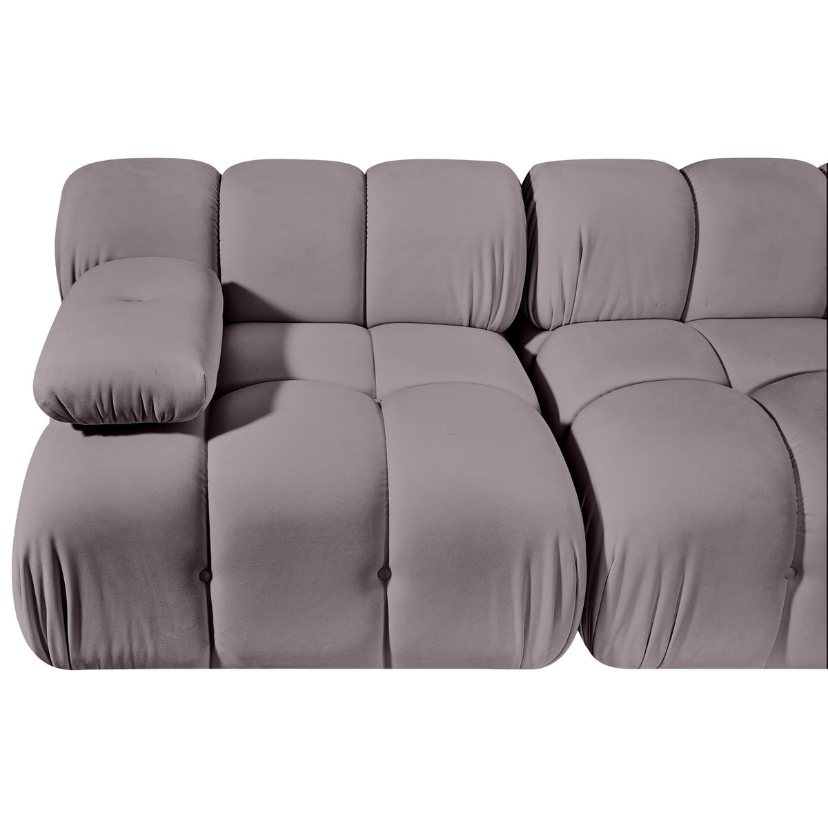 Orin Taupe Velvet Performance Fabric Upholstered 2 Piece Modular Sofa
