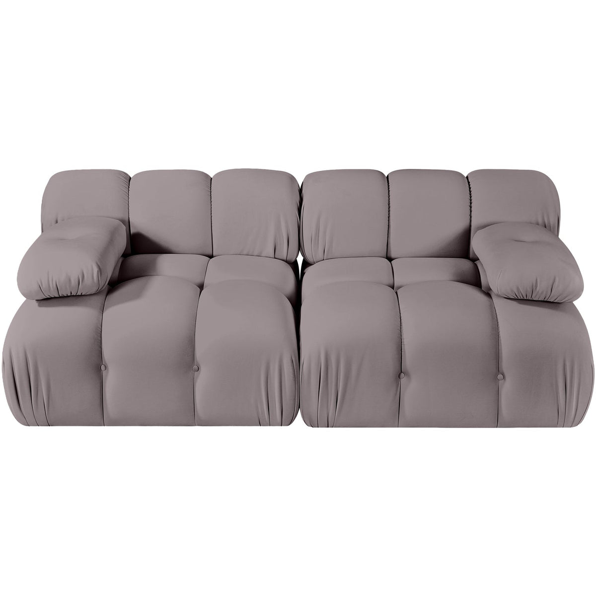 Orin Taupe Velvet Performance Fabric Upholstered 2 Piece Modular Sofa