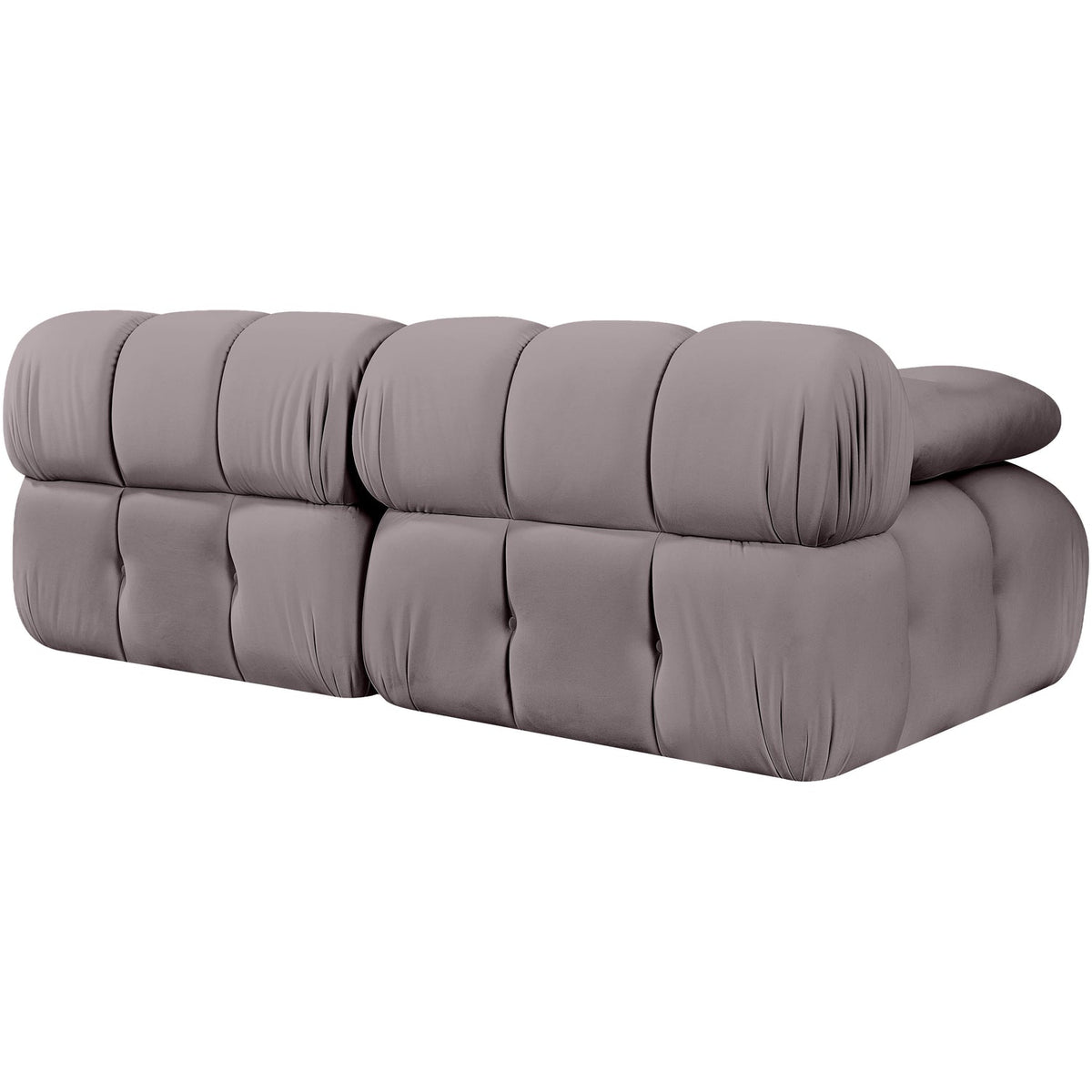 Orin Taupe Velvet Performance Fabric Upholstered 2 Piece Modular Sofa