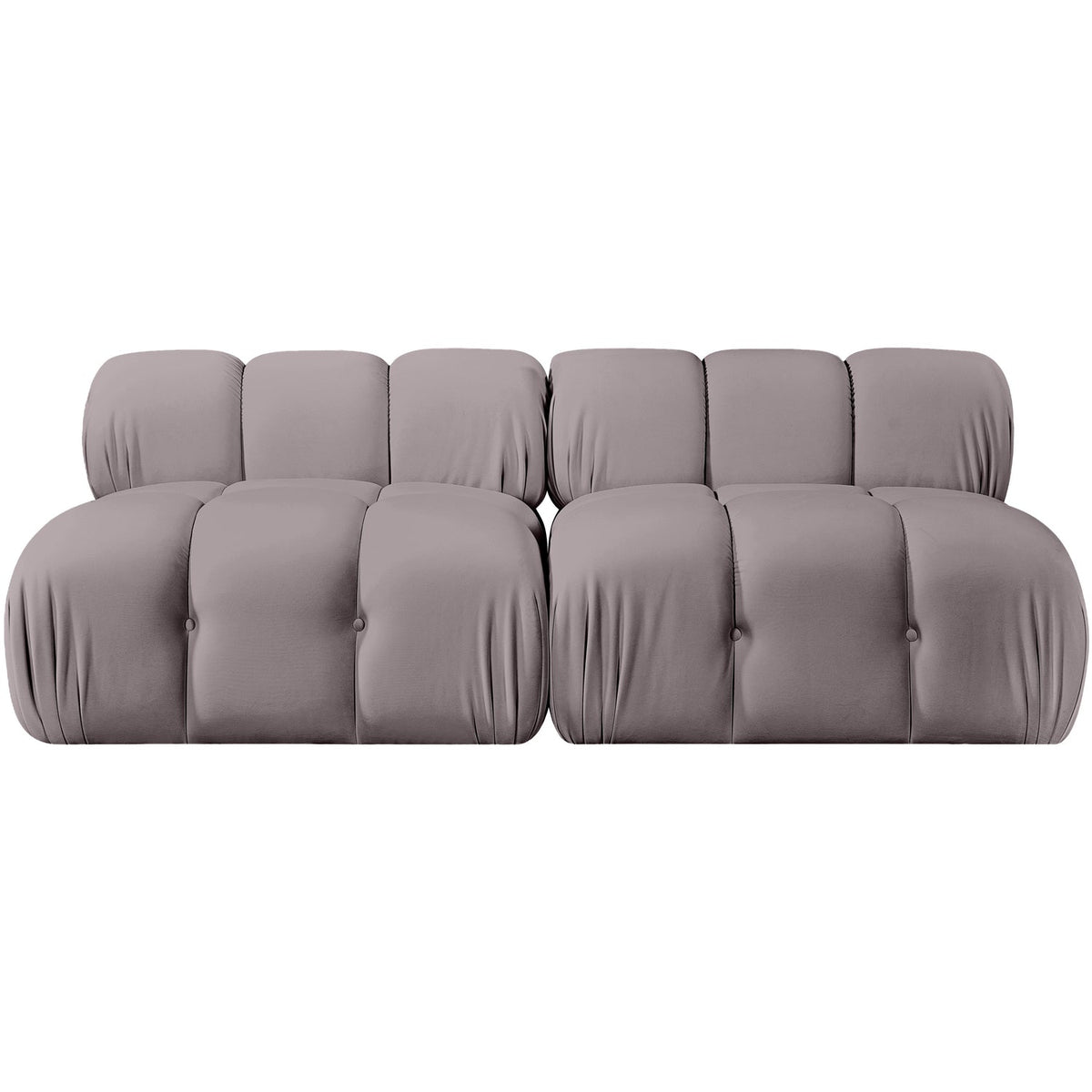 Orin Taupe Velvet Performance Fabric Upholstered 2 Piece Modular Sofa