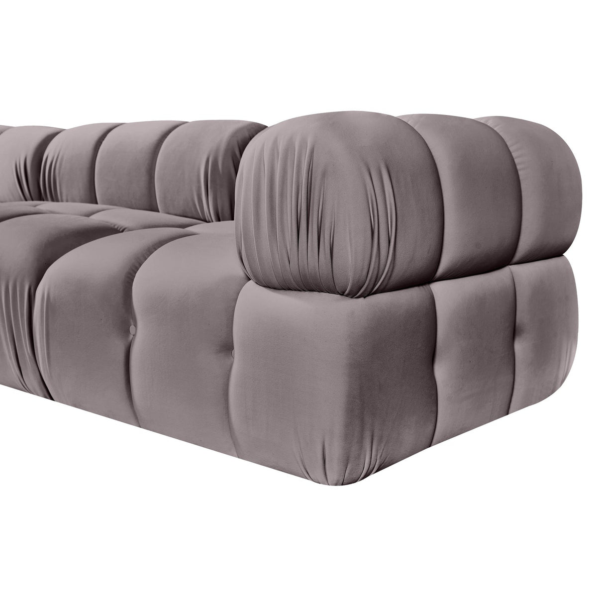 Orin Taupe Velvet Performance Fabric Upholstered 3 Piece Modular Sofa