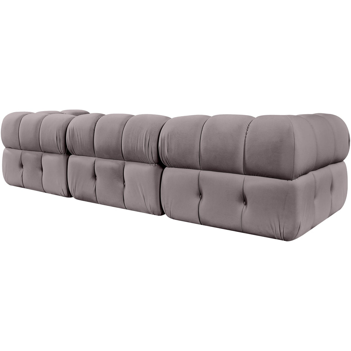 Orin Taupe Velvet Performance Fabric Upholstered 3 Piece Modular Sofa