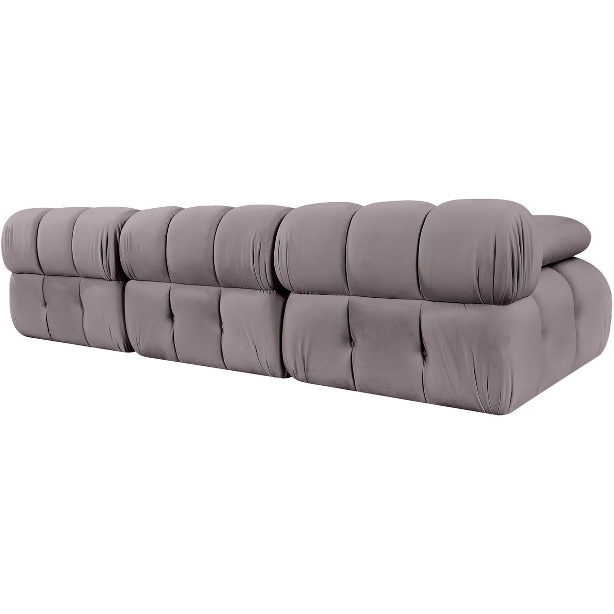 Orin Taupe Velvet Performance Fabric Upholstered 3 Piece Modular Sofa