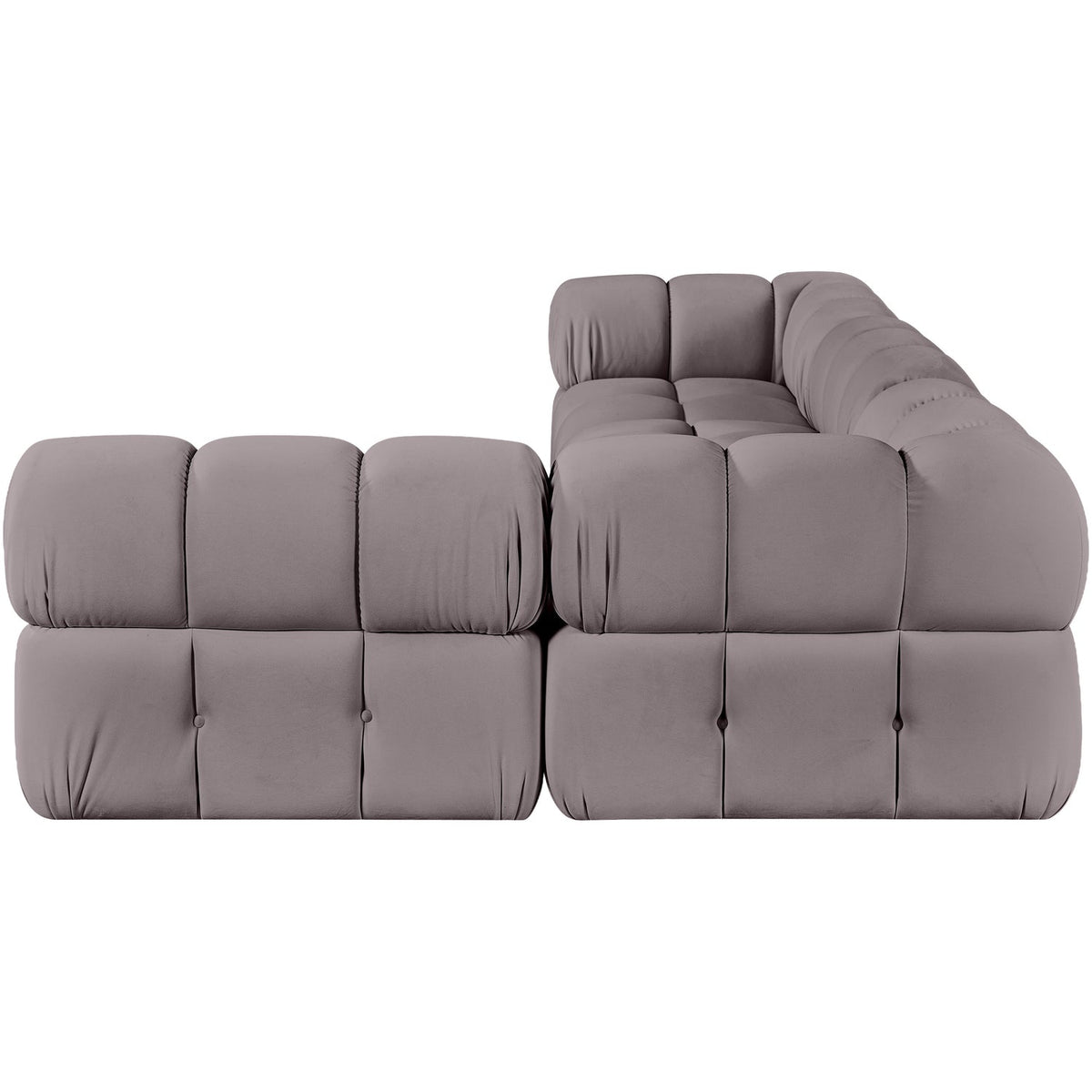 Orin Taupe Velvet Performance Fabric Upholstered 4 Piece Modular Sectional Sofa