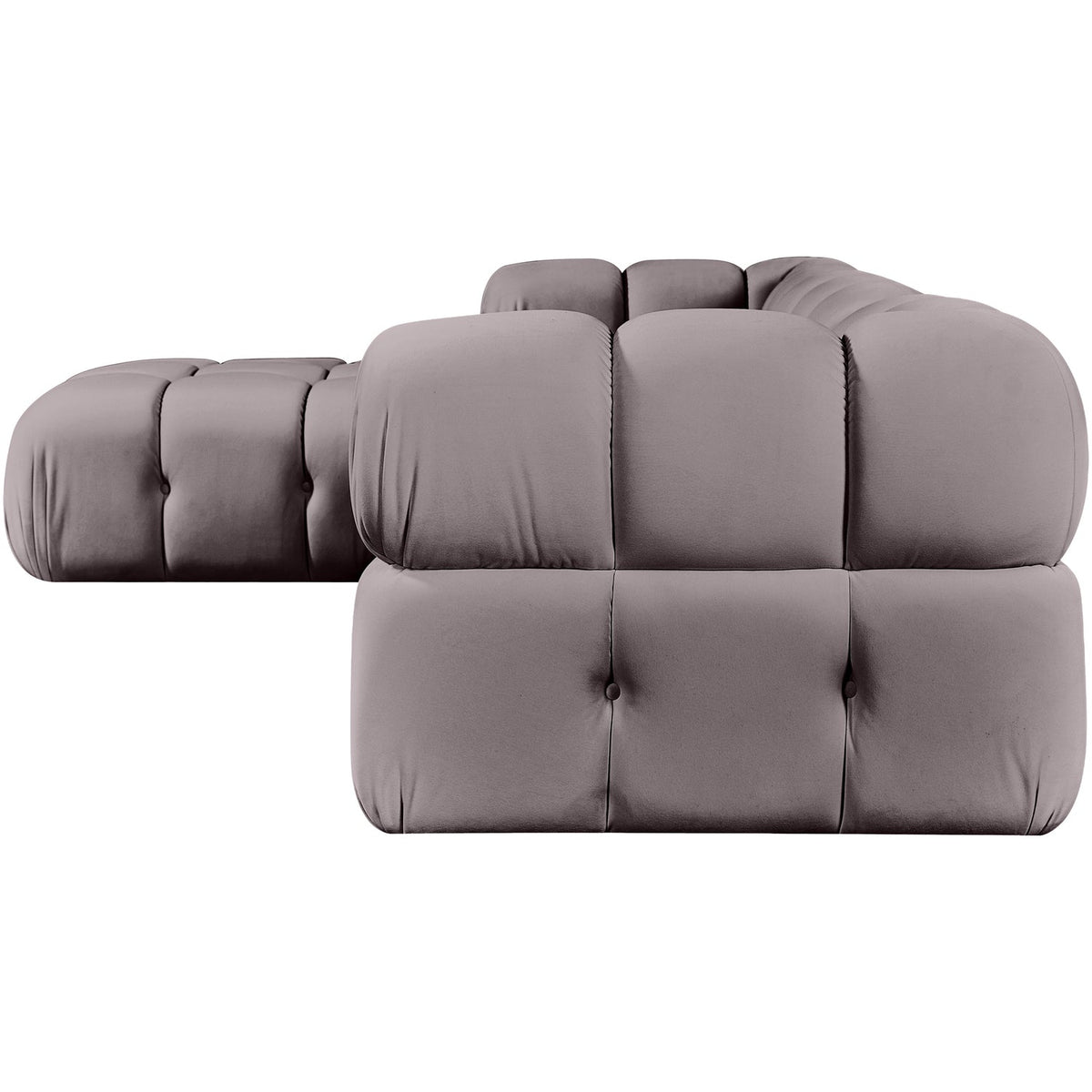Orin Taupe Velvet Performance Fabric Upholstered 4 Piece Modular Sectional Sofa