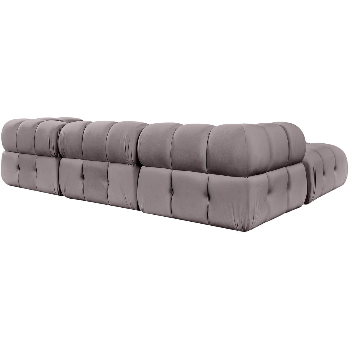 Orin Taupe Velvet Performance Fabric Upholstered 4 Piece Modular Sectional Sofa