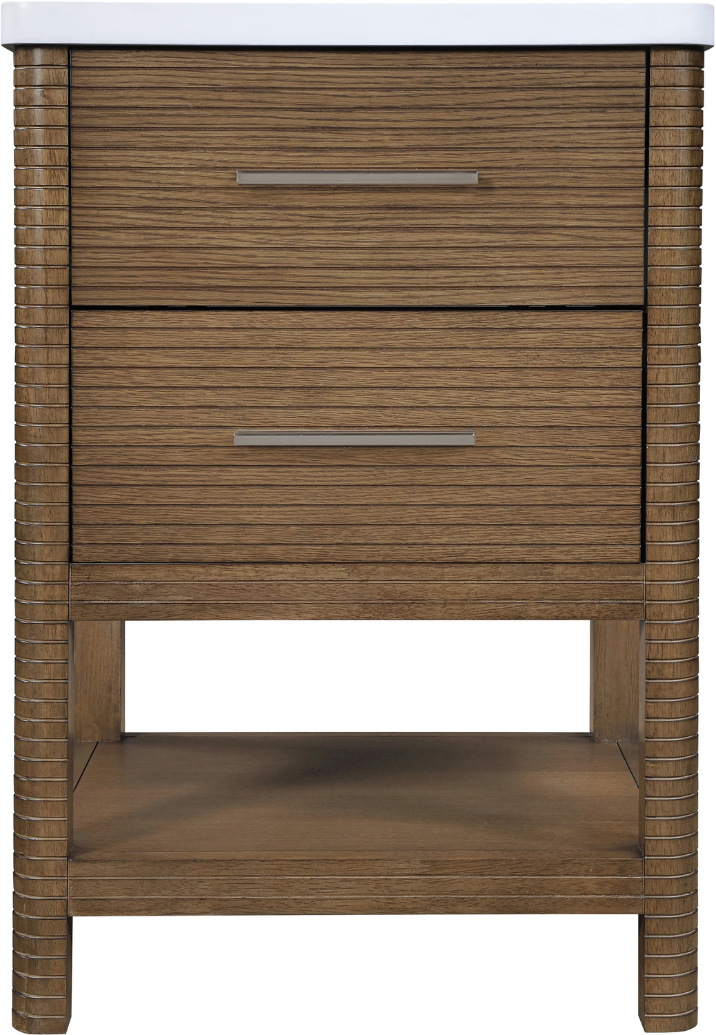 Oakwell 24in Brown Engineered Stone And Solid Wood Bathroom Vanity
