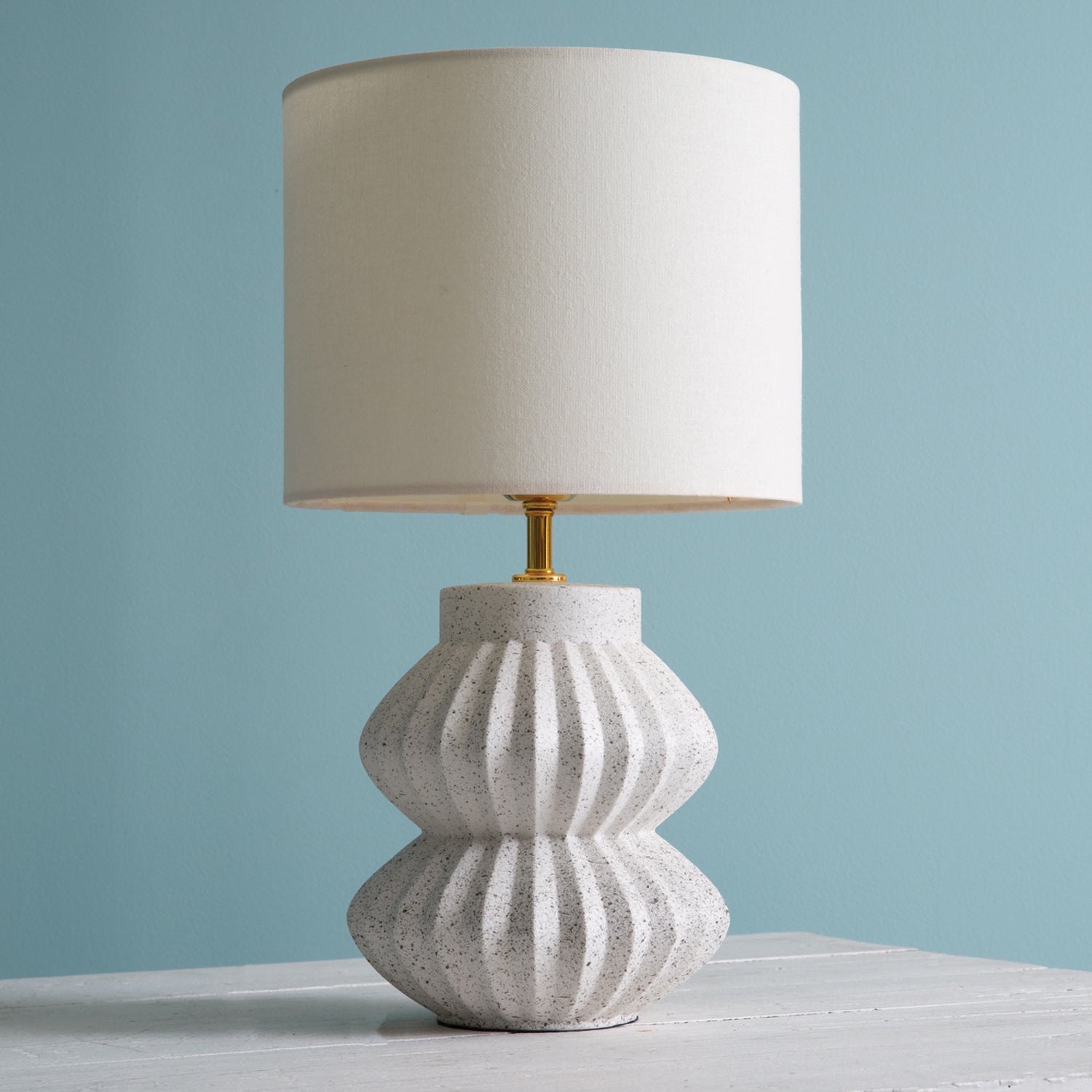 Scalloped Resin Table Lamp Set of 2