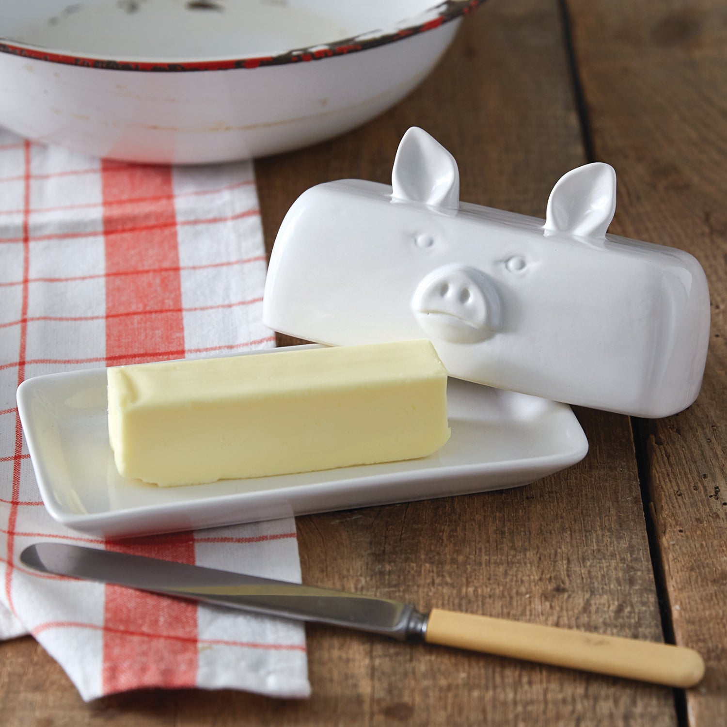 Piglet Butter Dish Set of 2