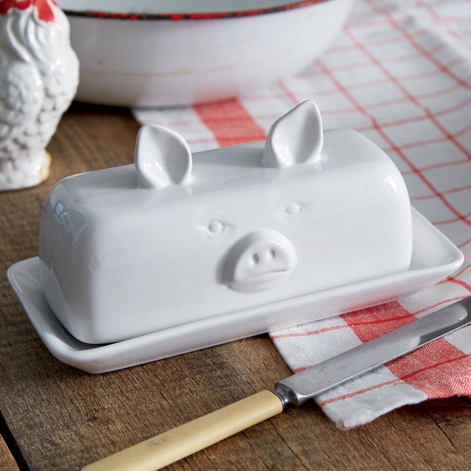 Piglet Butter Dish Set of 2