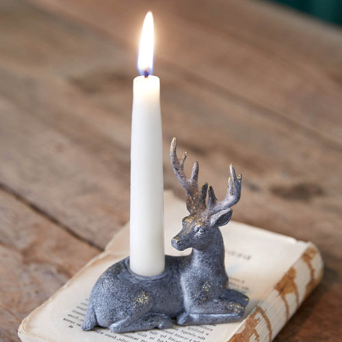 Kneeling Deer Taper Candle Holder