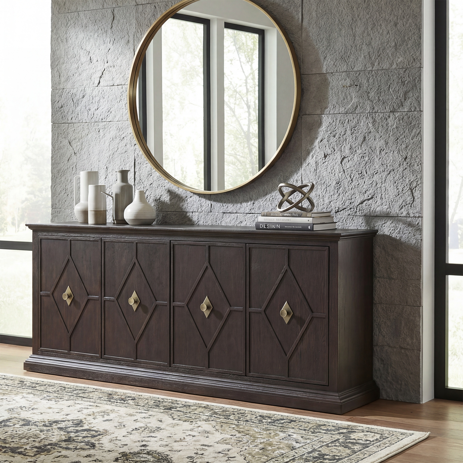 Hooker Furniture Driftwood Burnt Timber Entertainment Credenza