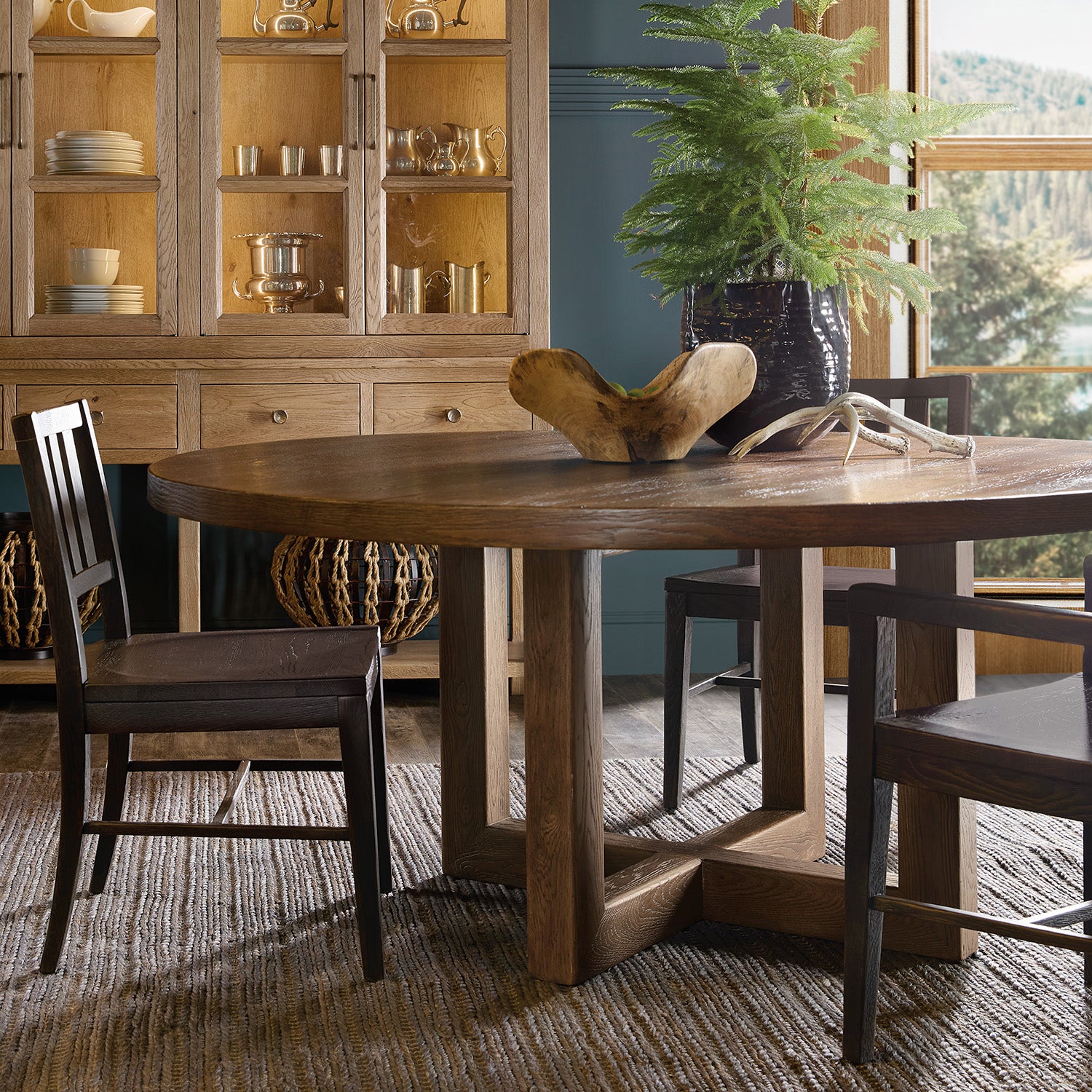 Hooker Furniture Driftwood Splatback Arm Chair Set of 2