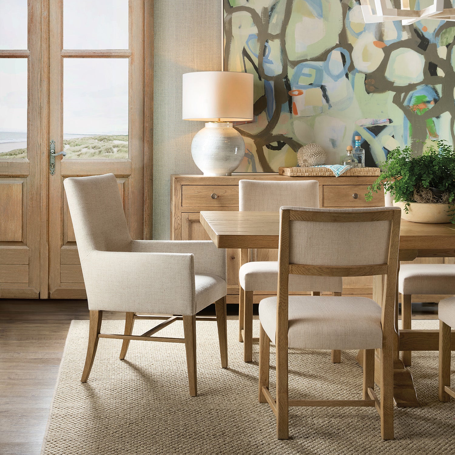 Hooker Furniture Driftwood Upholstered Arm Chair Set of 2