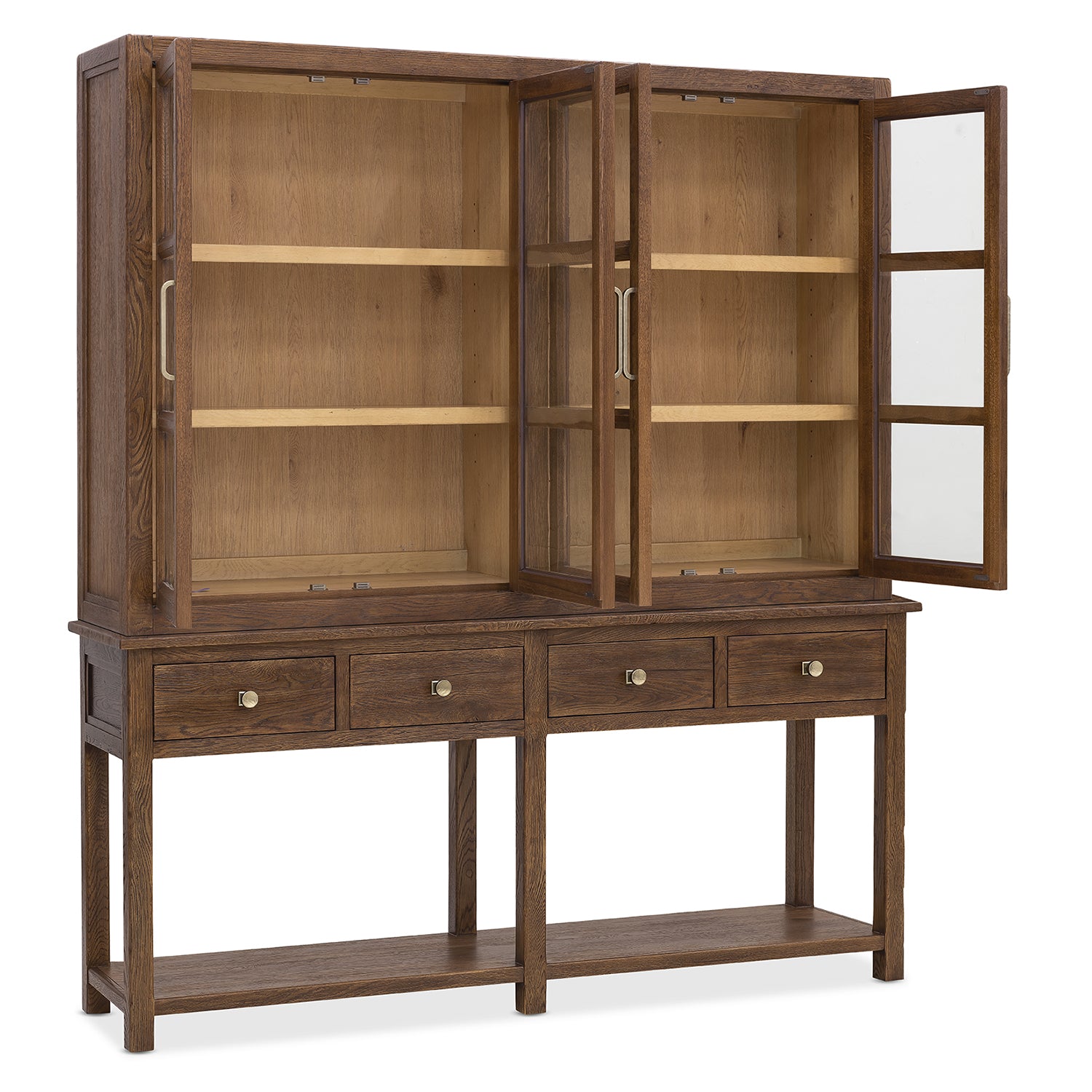 Hooker Furniture Driftwood Worn Saddle Display Sideboard