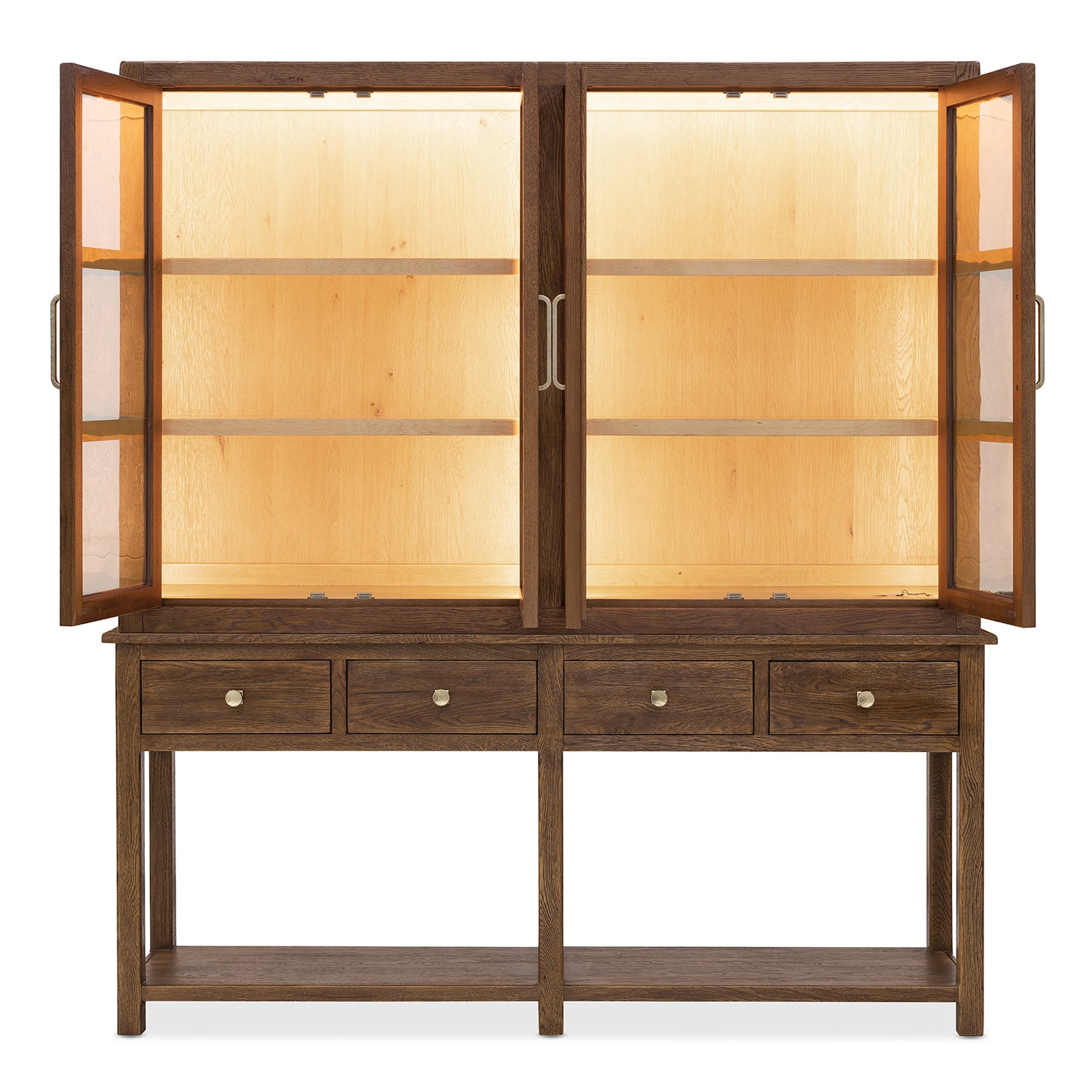 Hooker Furniture Driftwood Worn Saddle Display Sideboard
