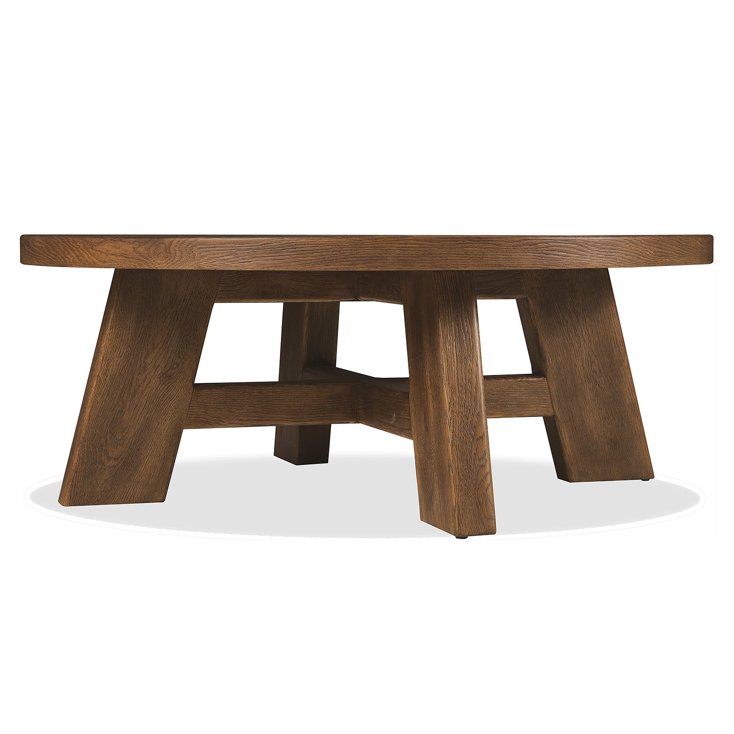 Hooker Furniture Driftwood Worn Saddle Round Cocktail Table