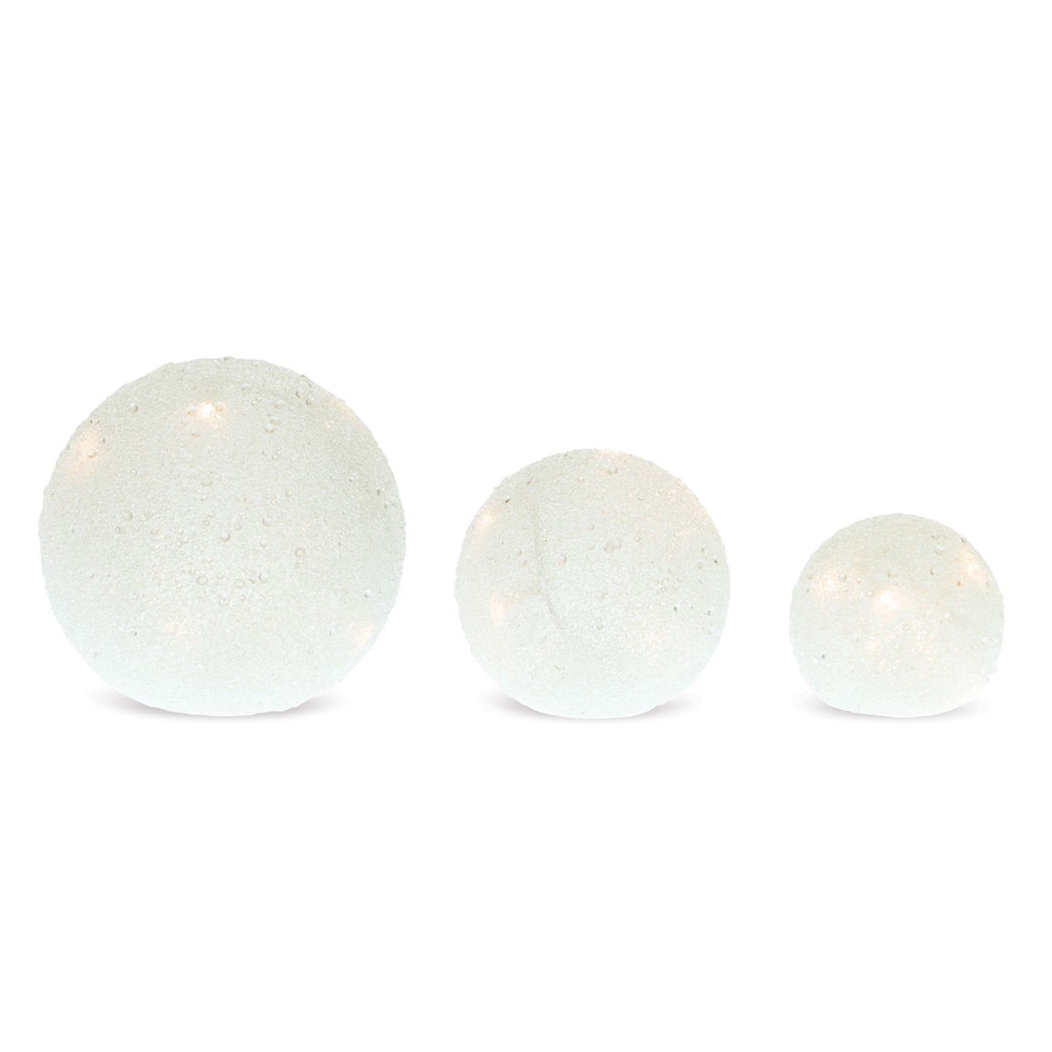 LED Frosted Snowball Globe Set of 3