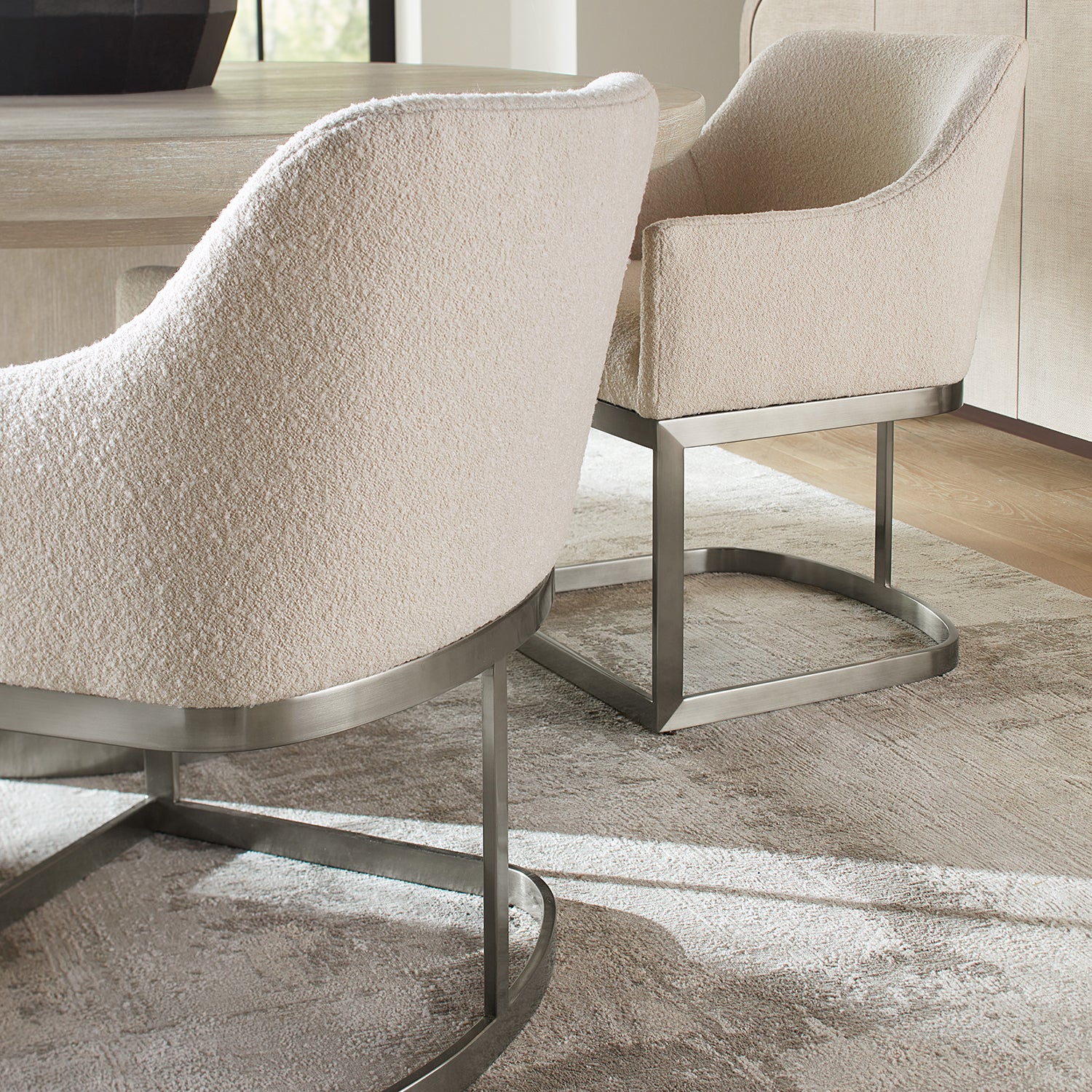 Hooker Furniture Modern Mood Upholstered Arm Chair with Metal Base Set of 2