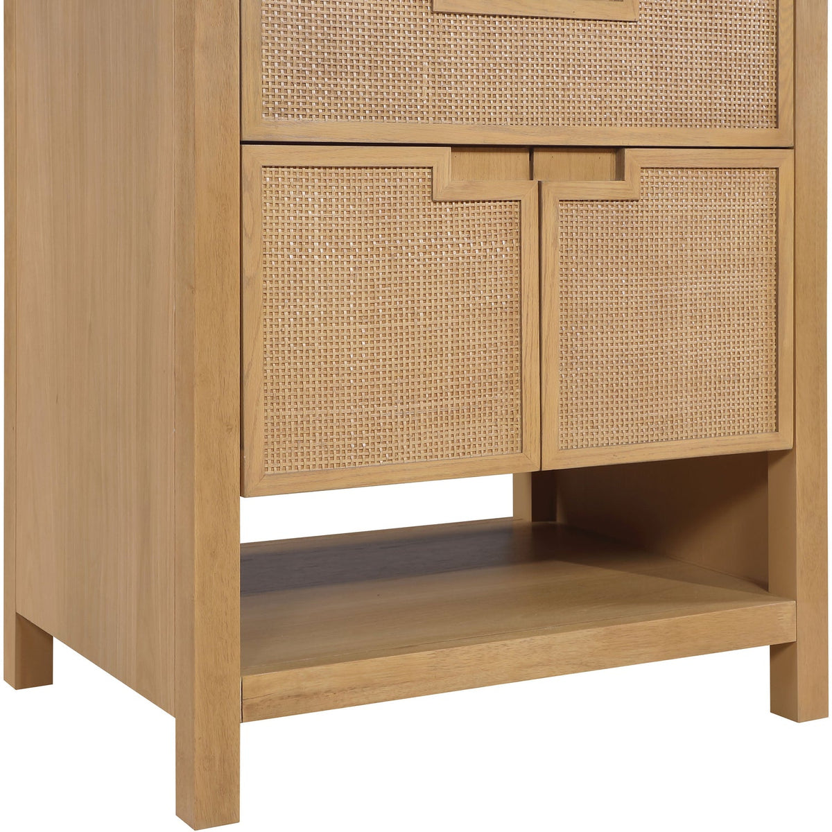 Soren 30in Natural Engineered Stone Cane And Solid Wood Bathroom Vanity