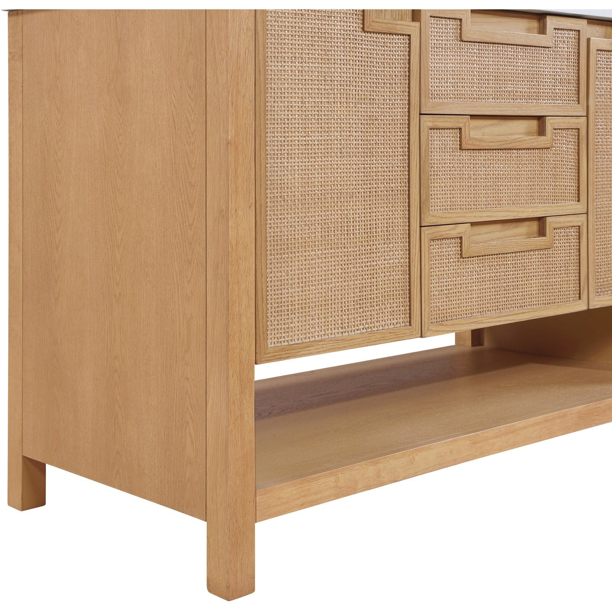 Soren 48in Natural Engineered Stone Cane And Solid Wood Bathroom Vanity