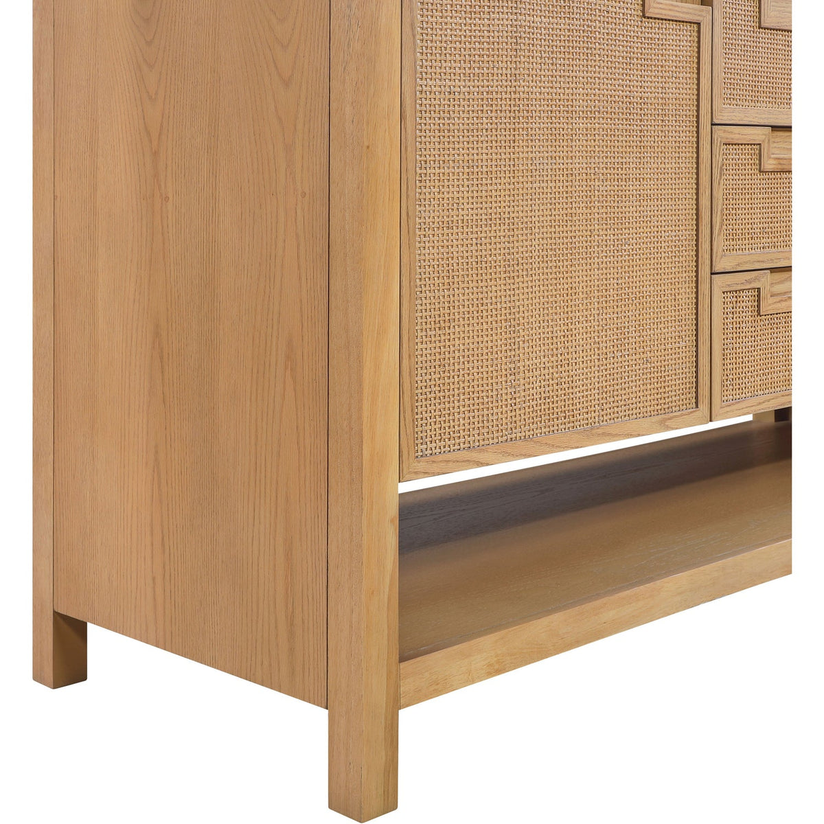 Soren 60in Natural Engineered Stone Cane And Solid Wood Bathroom Vanity