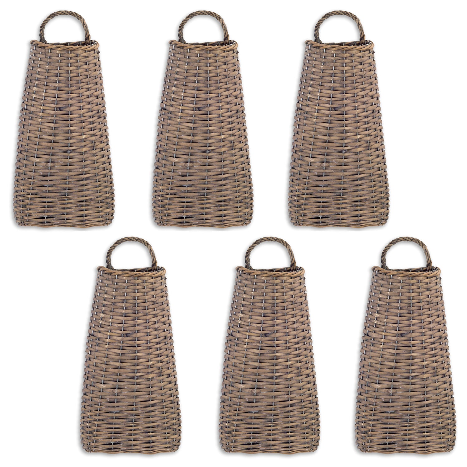 Woven Willow Wall Basket Set of 6