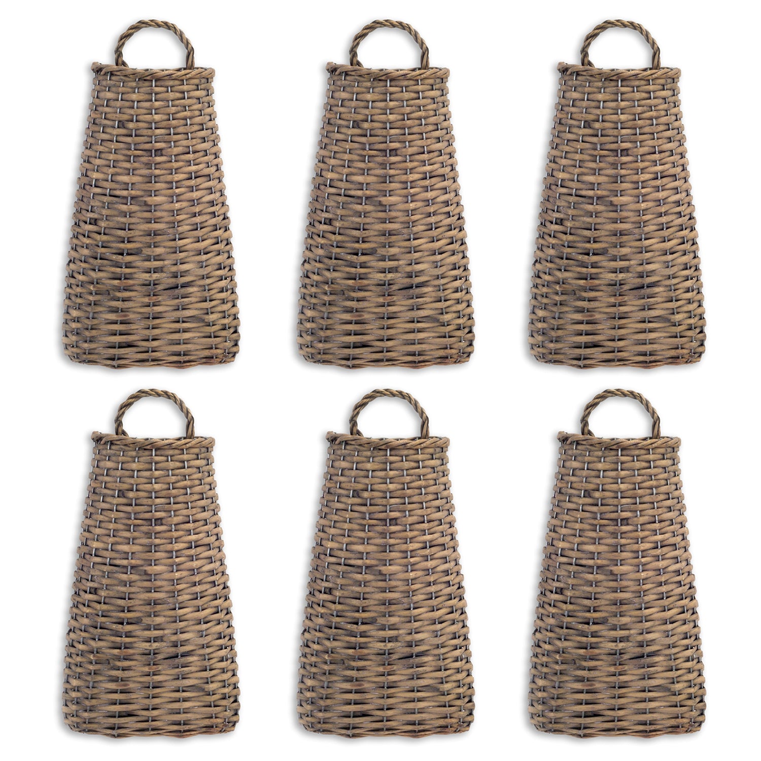 Woven Willow Wall Basket Set of 6