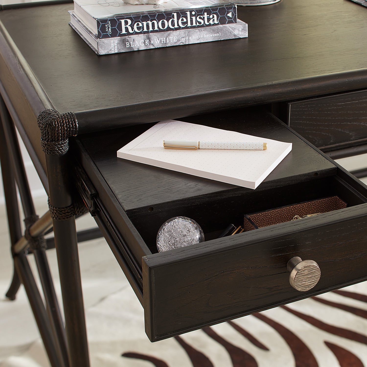 Hooker Furniture Retreat Pole Rattan Writing Desk