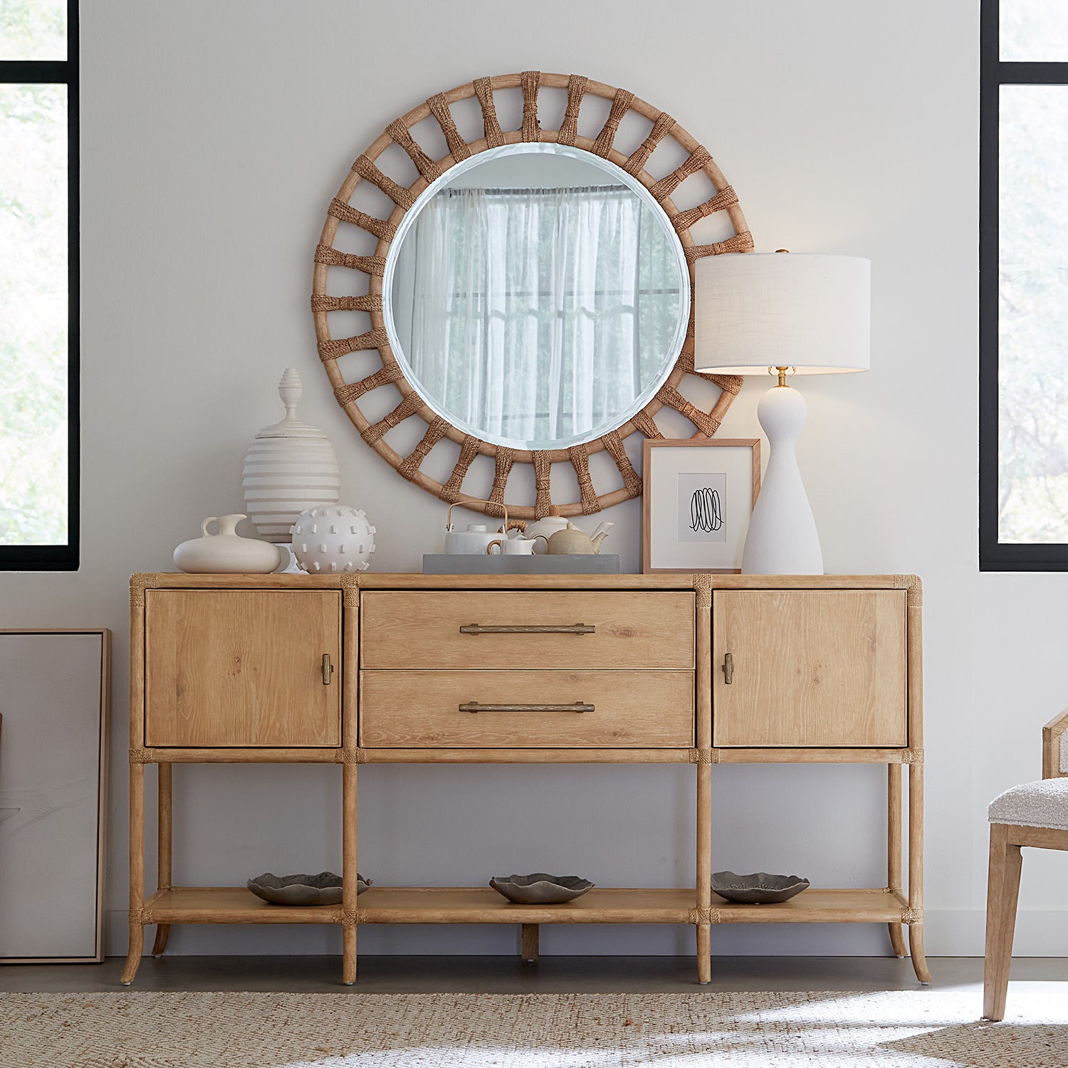 Hooker Furniture Retreat Pole Rattan Sideboard