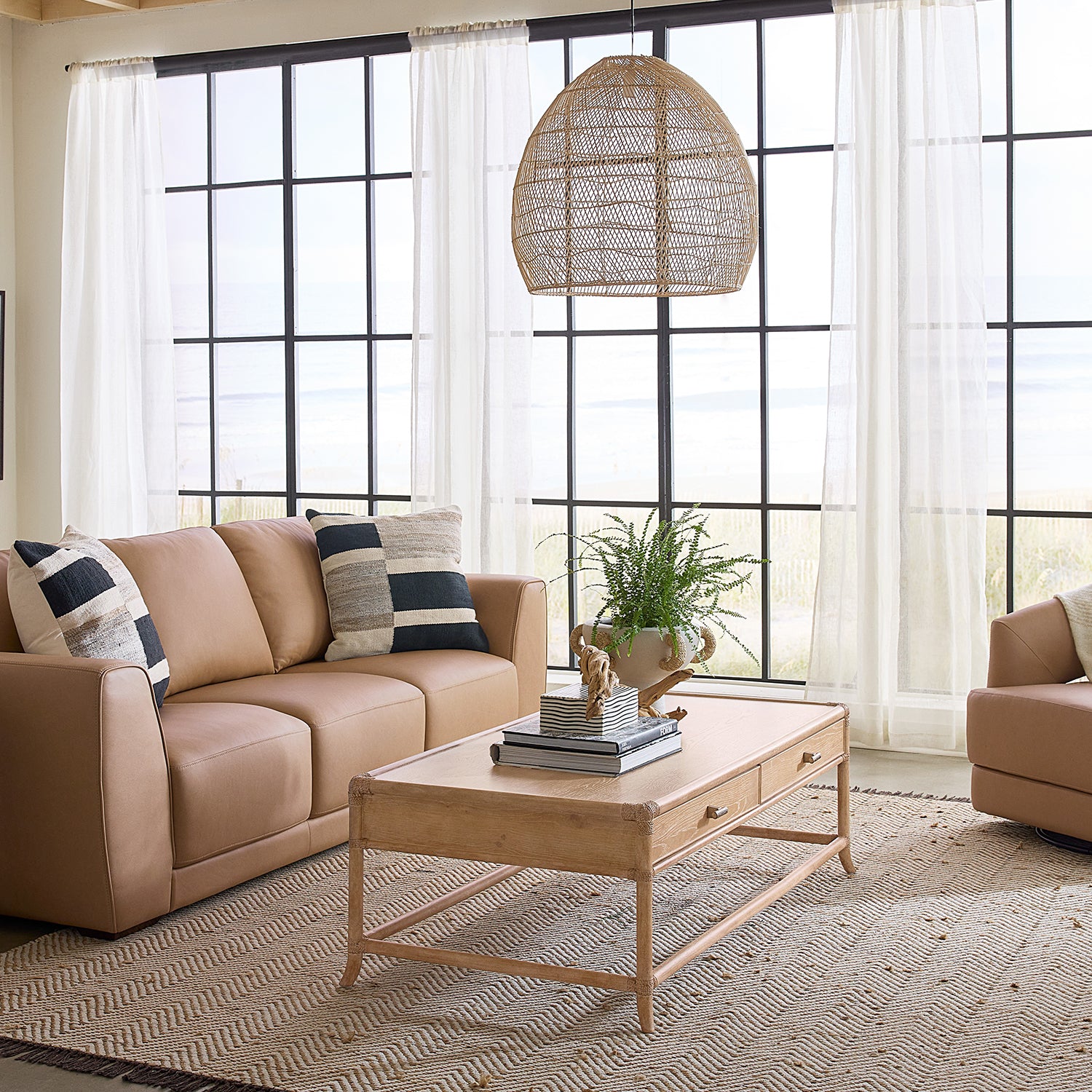 Hooker Furniture Retreat Pole Rattan Cocktail Table