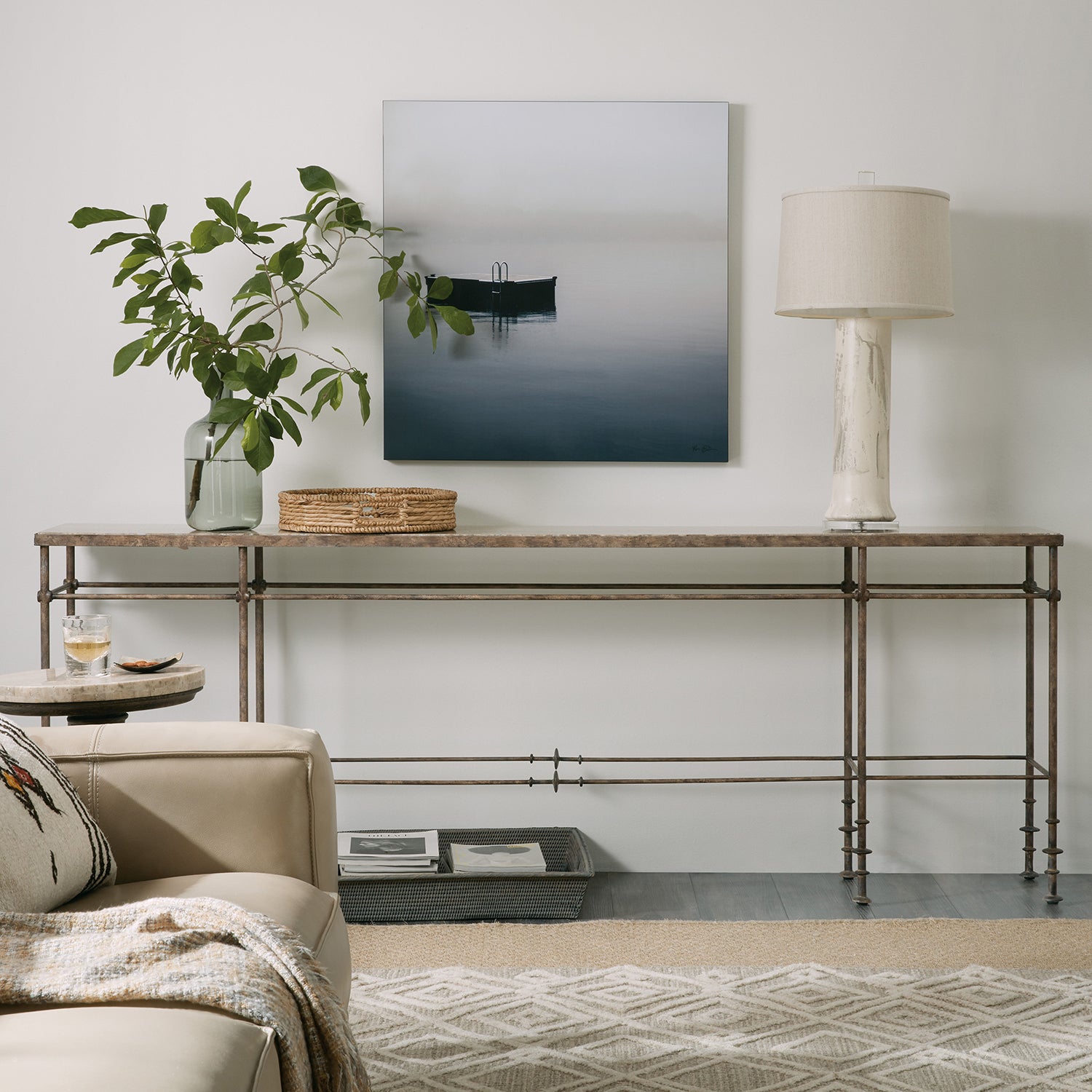 Hooker Furniture La Grange St James Metal and Stone Console