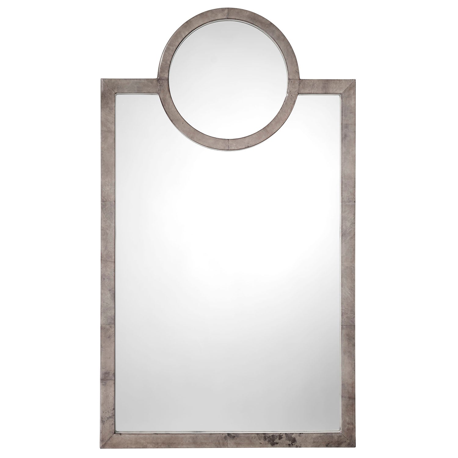 Jamie Young Keystone Dove Ash Grey Vellum Wall Mirror
