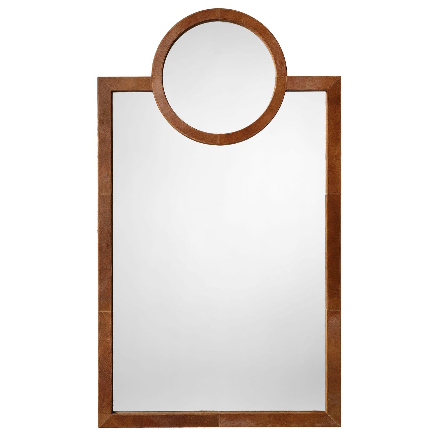Jamie Young Keystone Saddle Hide Wall Mirror