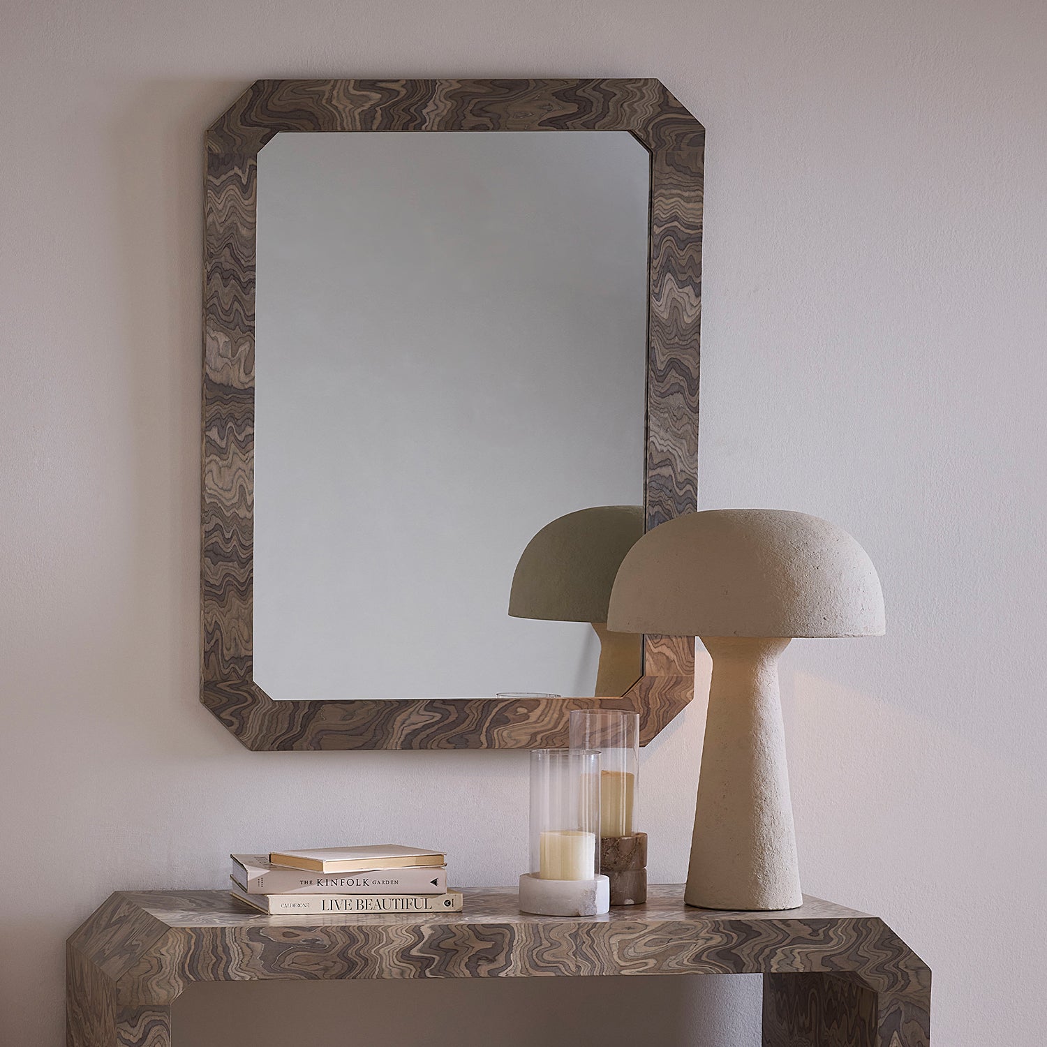 Jamie Young Ravine Sand Grey Veneer Wall Mirror