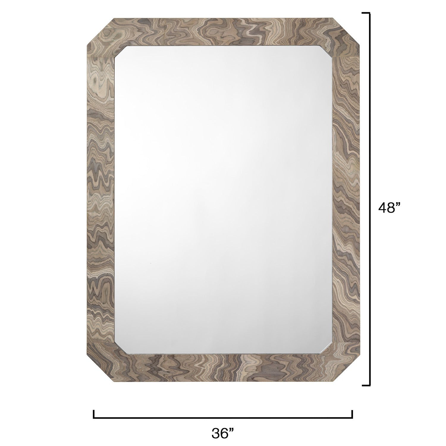 Jamie Young Ravine Sand Grey Veneer Wall Mirror