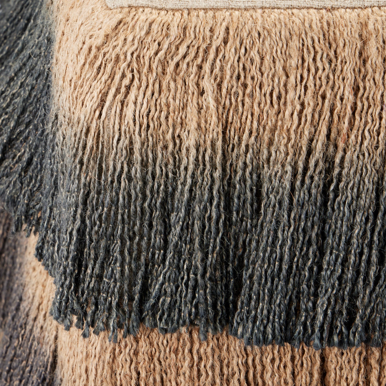 Currey & Co Jute Black Fringe Ottoman