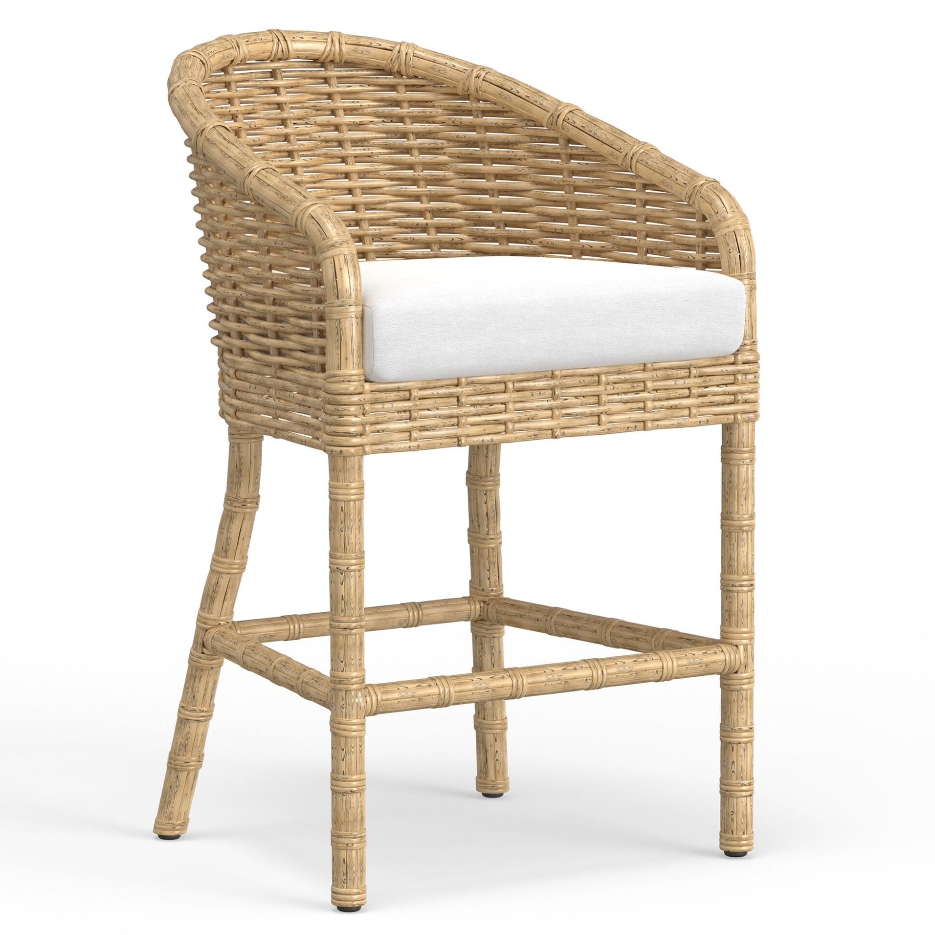 Sunset West Playa Soothe Pearl w/Flange Welt Outdoor Counter Stool Set of 2