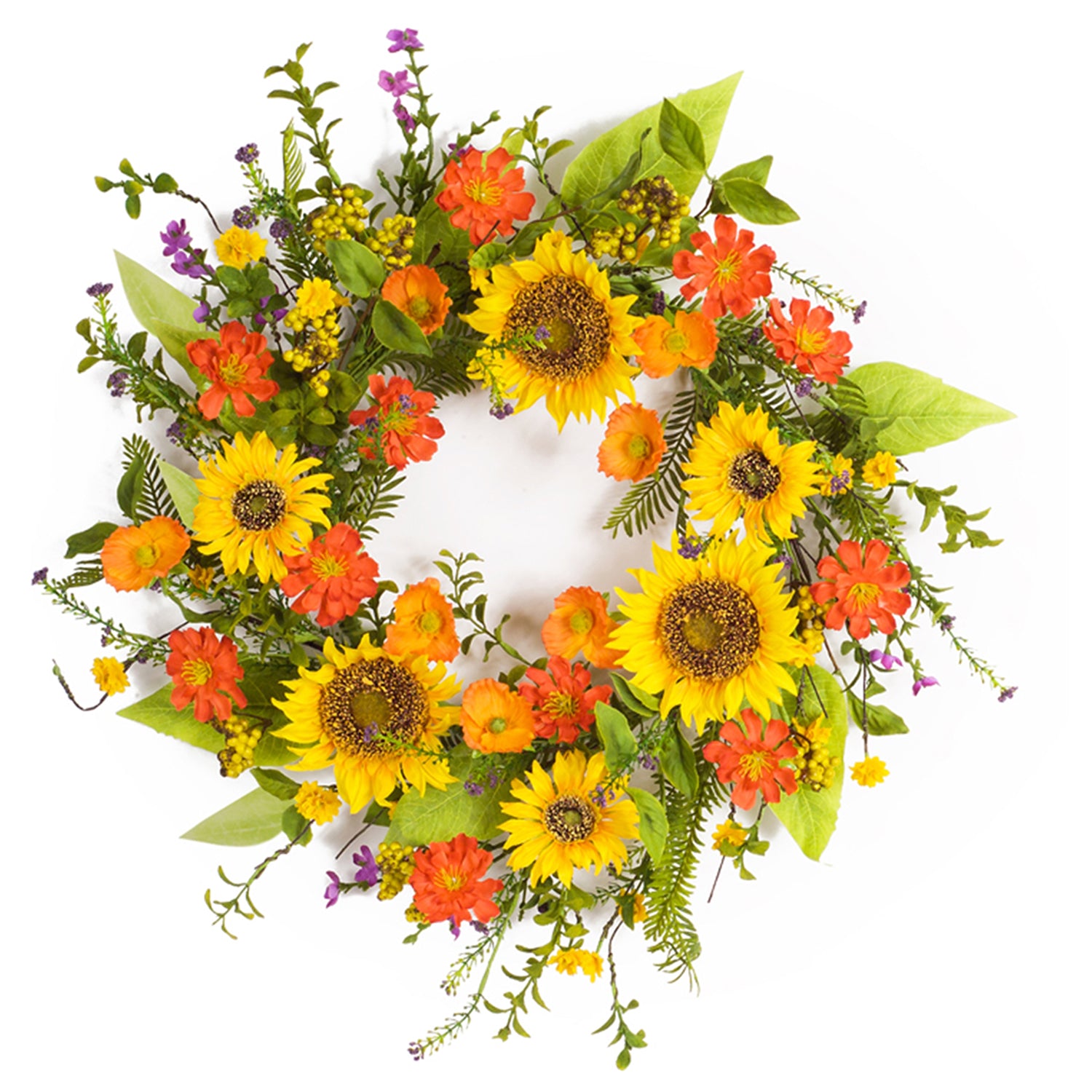 Mixed Sunflower Floral Wreath