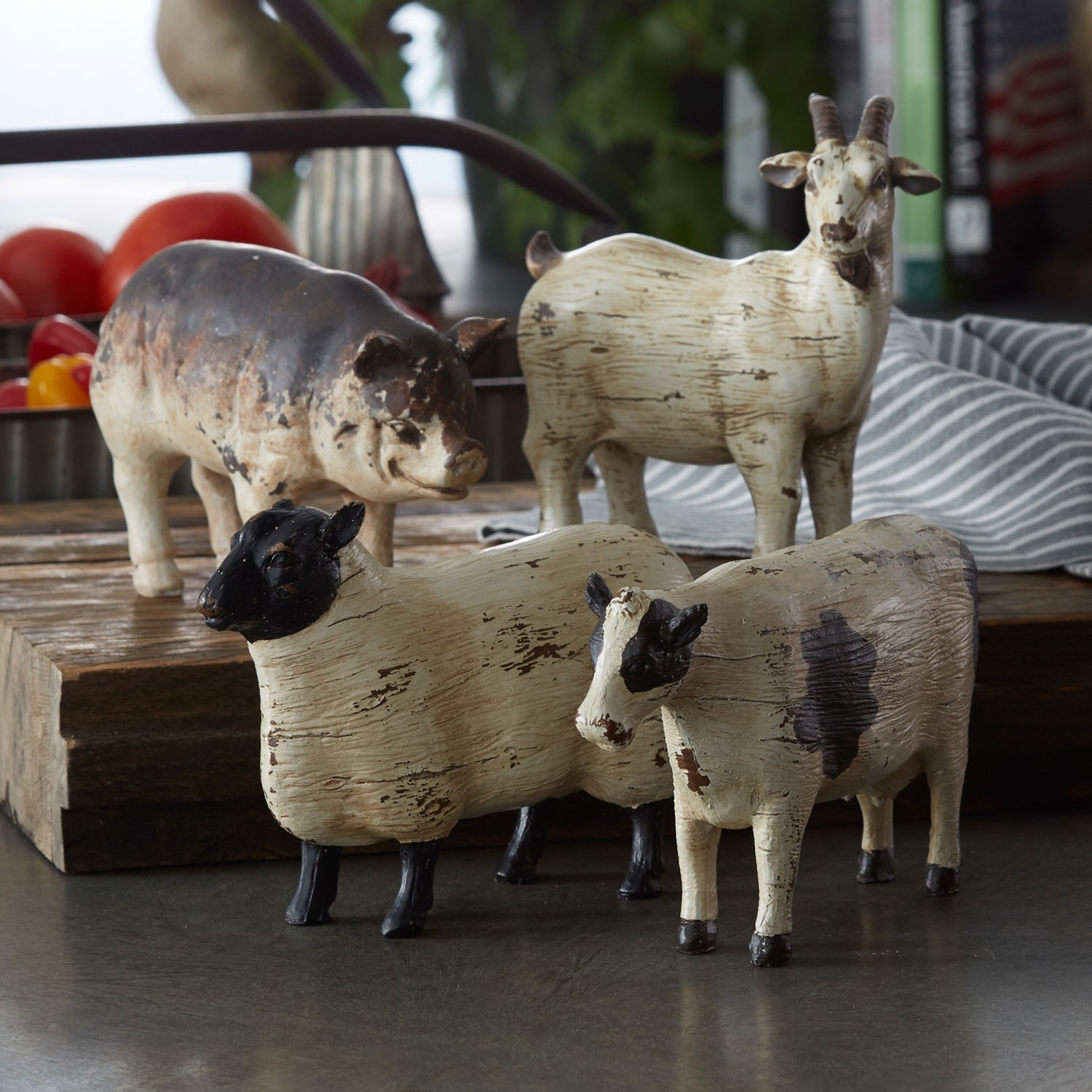 Rustic Farm Animal Figurine Set of 8