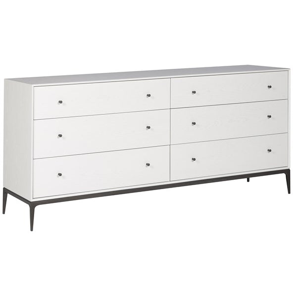 Vanguard Furniture Essence Pure White with Heirloom Bronze Dresser