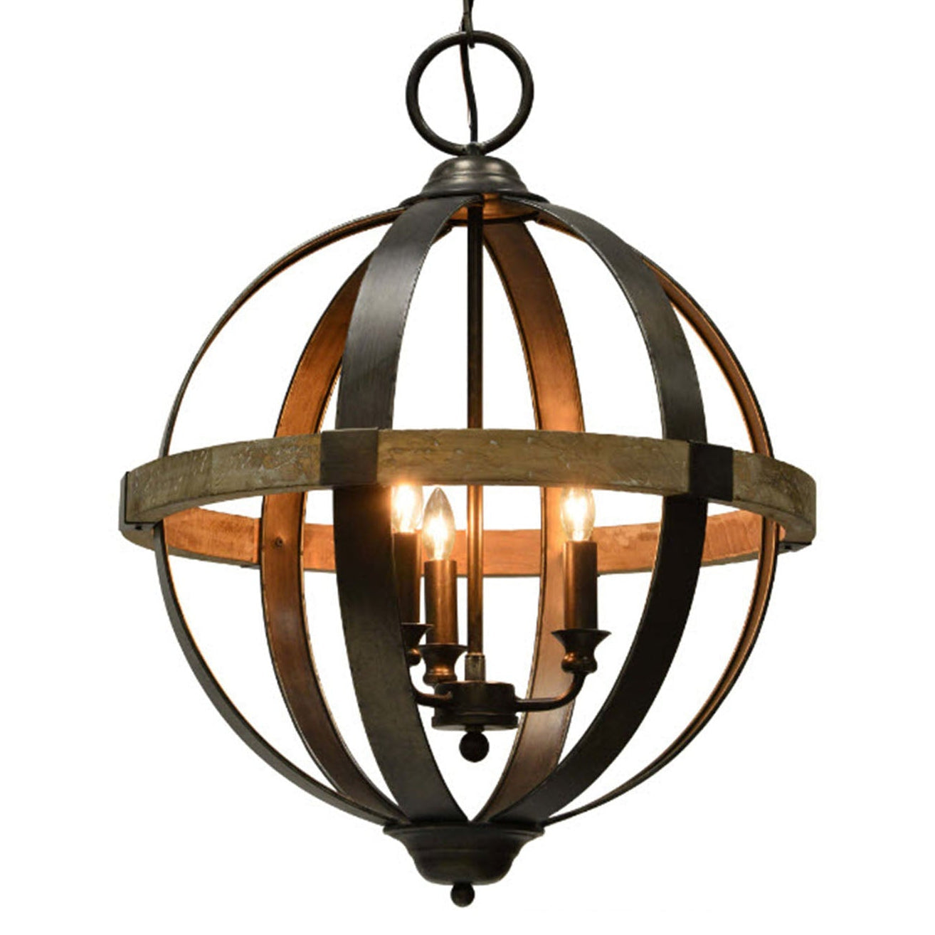 Forty West Bryant Chandelier, Weathered Pewter Metal, front view
