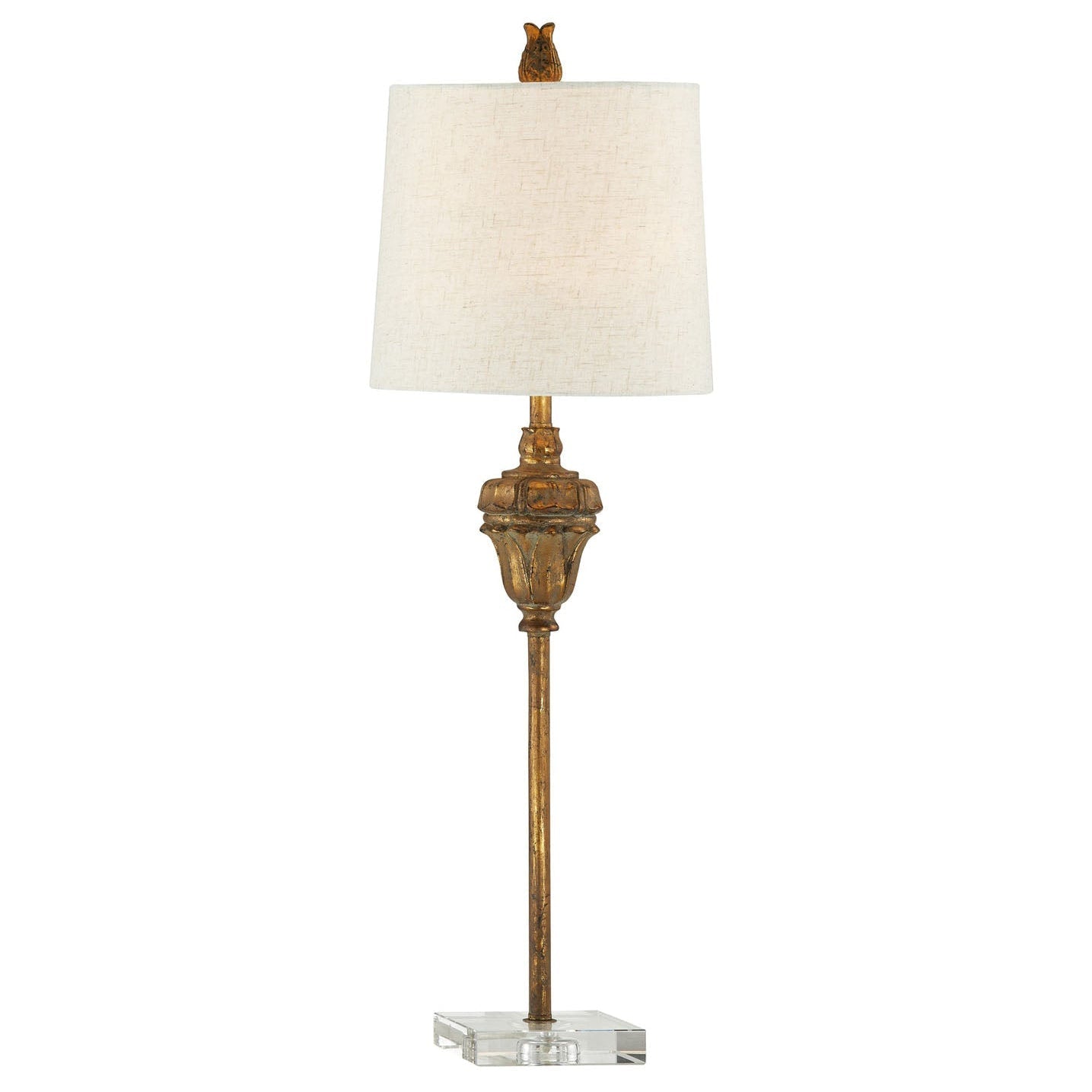 Forty West Stephanie Buffet Lamp Set of 2, Antique Gold Resin table lamp, front view