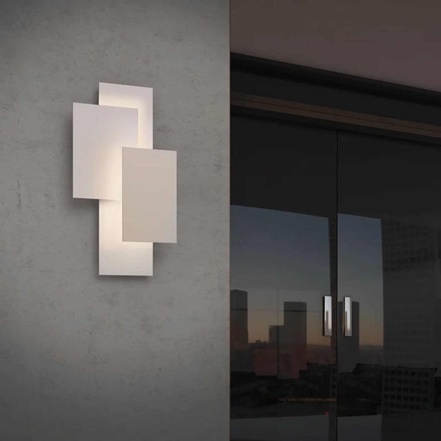 Sonneman Offset Panels Texture White 7110.98-WL Wall Sconce