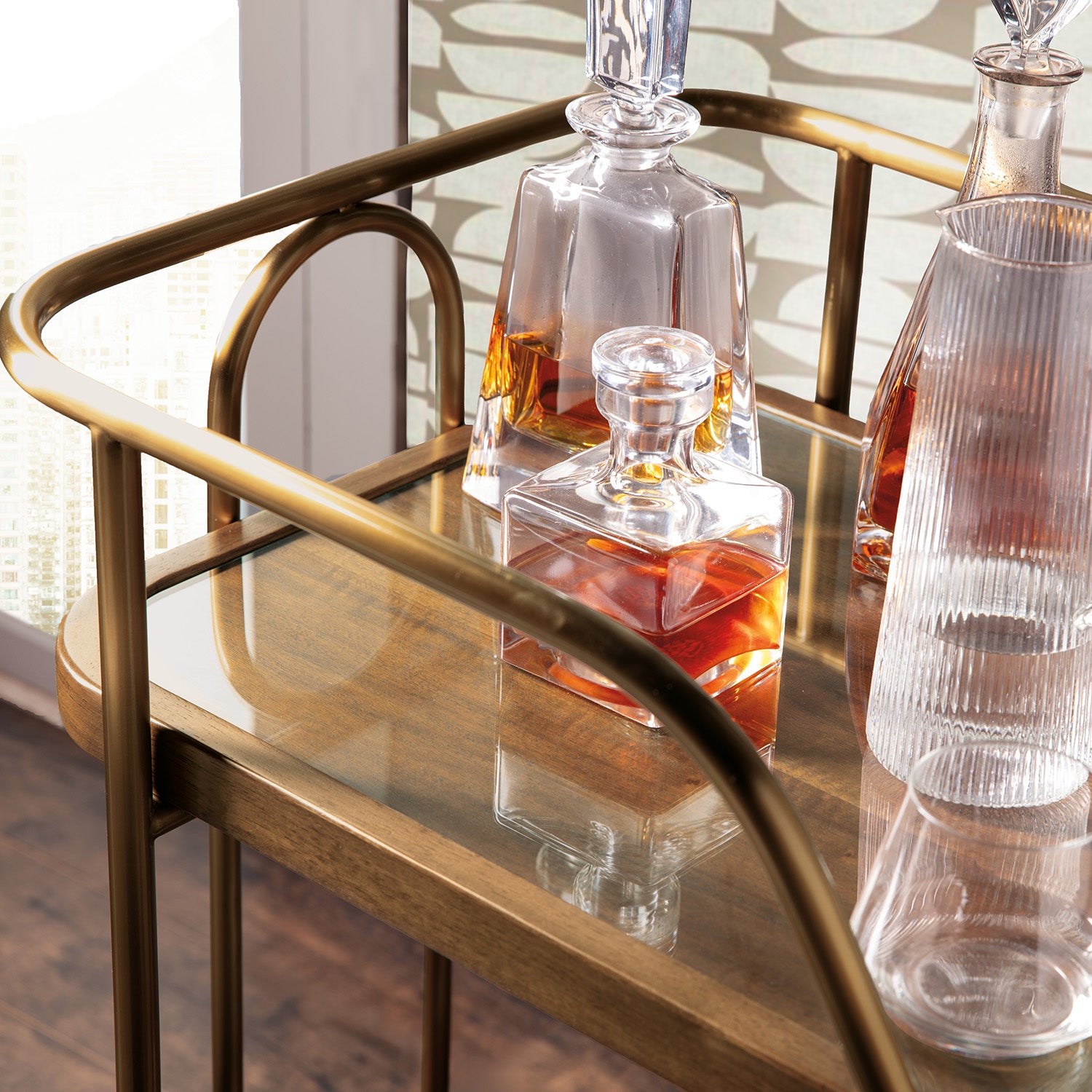 Hooker Furniture Commerce and Market Walnut Wine and Bar Cart