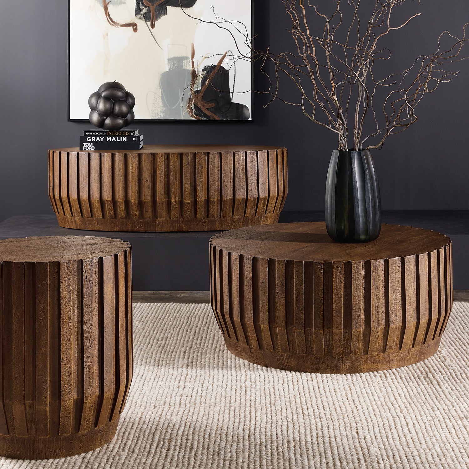 Hooker Furniture Commerce and Market Gears Round End Table Set of 2