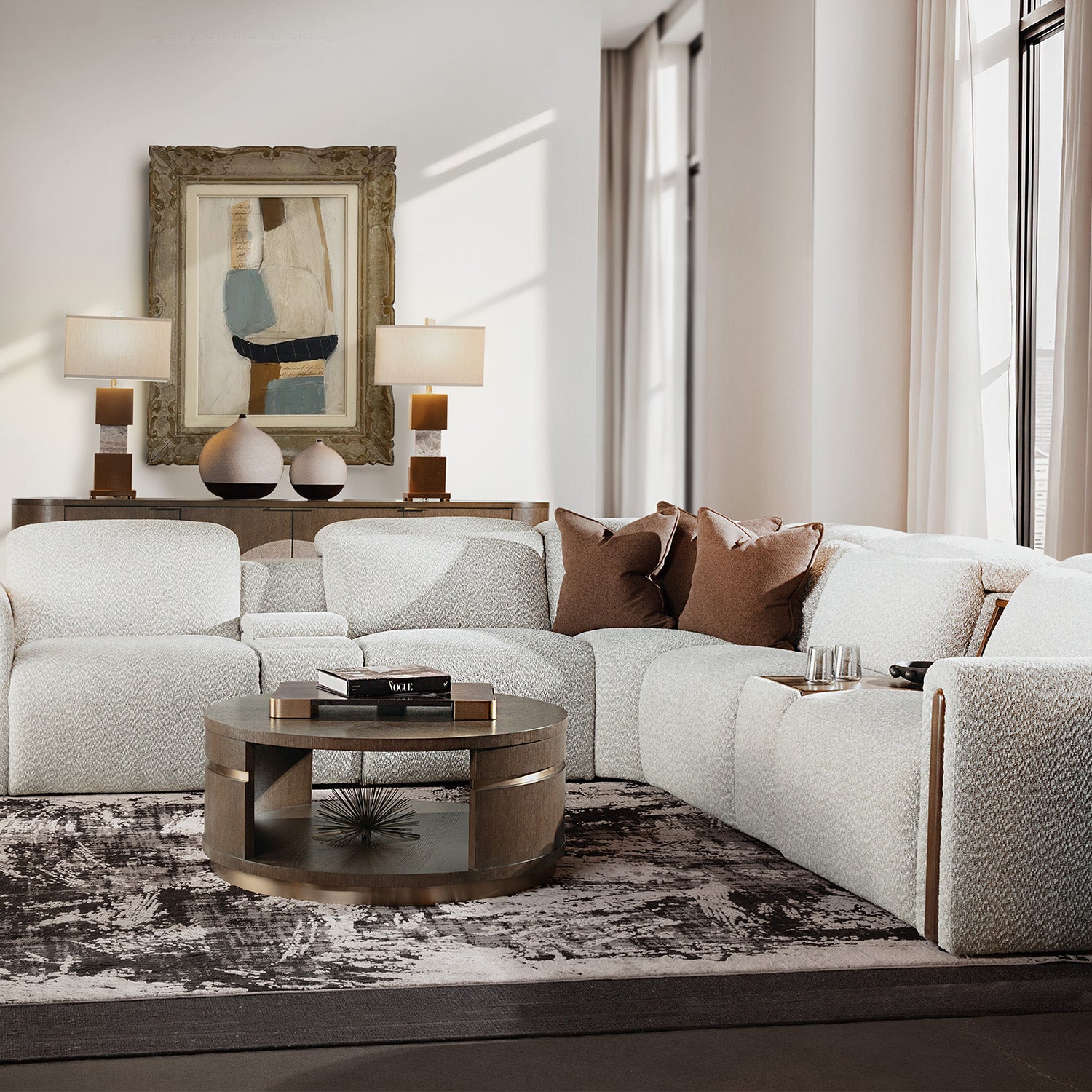 Hooker Furniture Commerce and Market Roll With It Round Cocktail Table