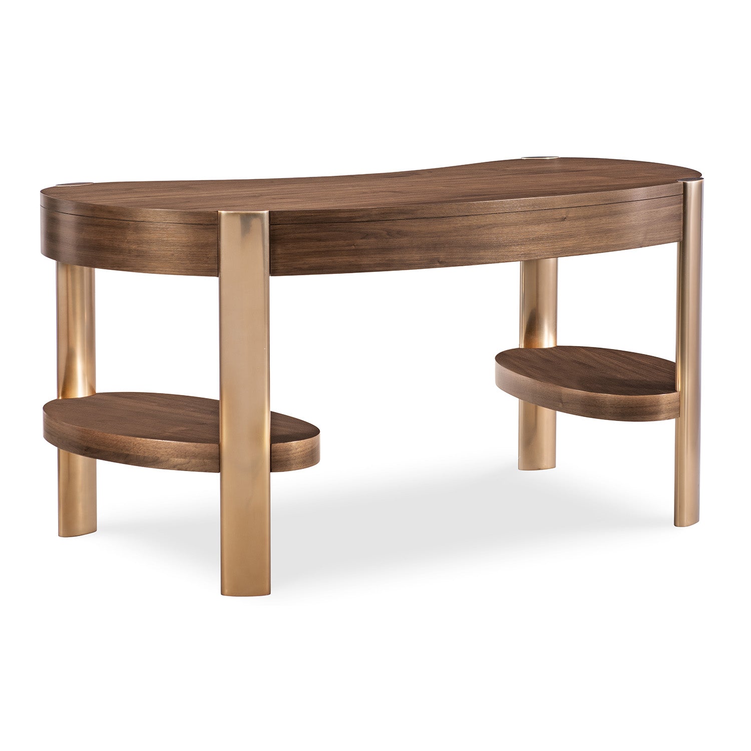 Hooker Furniture Eleana Writing Desk walnut writing desk, styled in a room setting