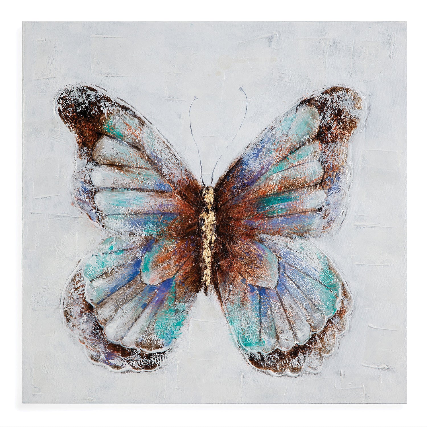 Bassett Mirror Metallic Butterflies Framed Canvas Set of 4